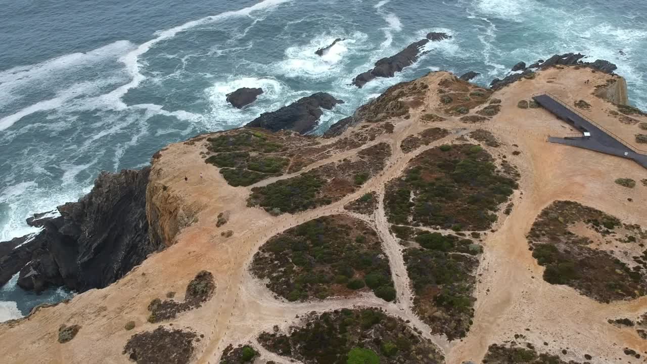 悬崖股票视频视图葡萄牙航空海岸，视频素材