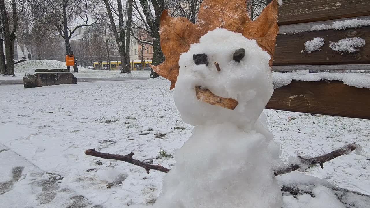 小的雪人视频素材