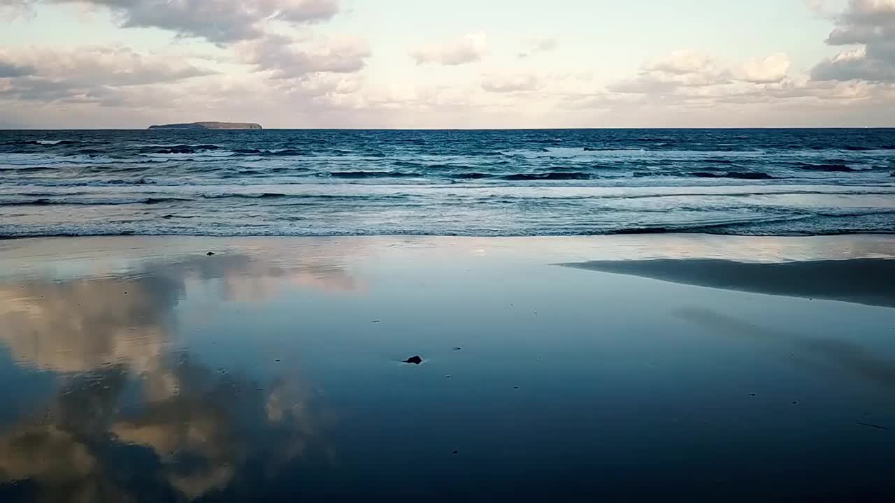 从福冈县古贺市花见滩看玄海视频素材