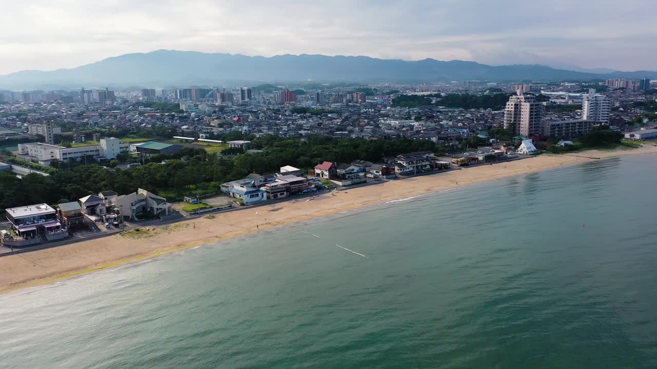 福冈县福津市福冈海滩和福冈渔港视频素材