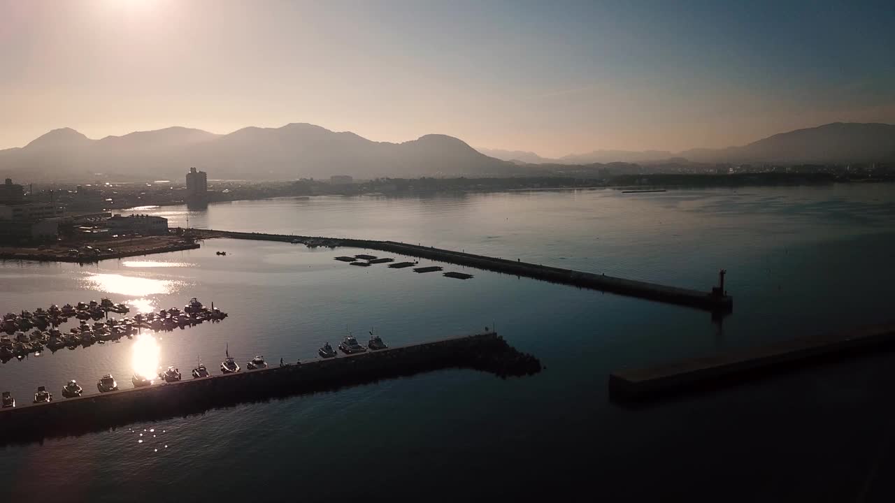 福冈县福津市津崎游艇港视频素材