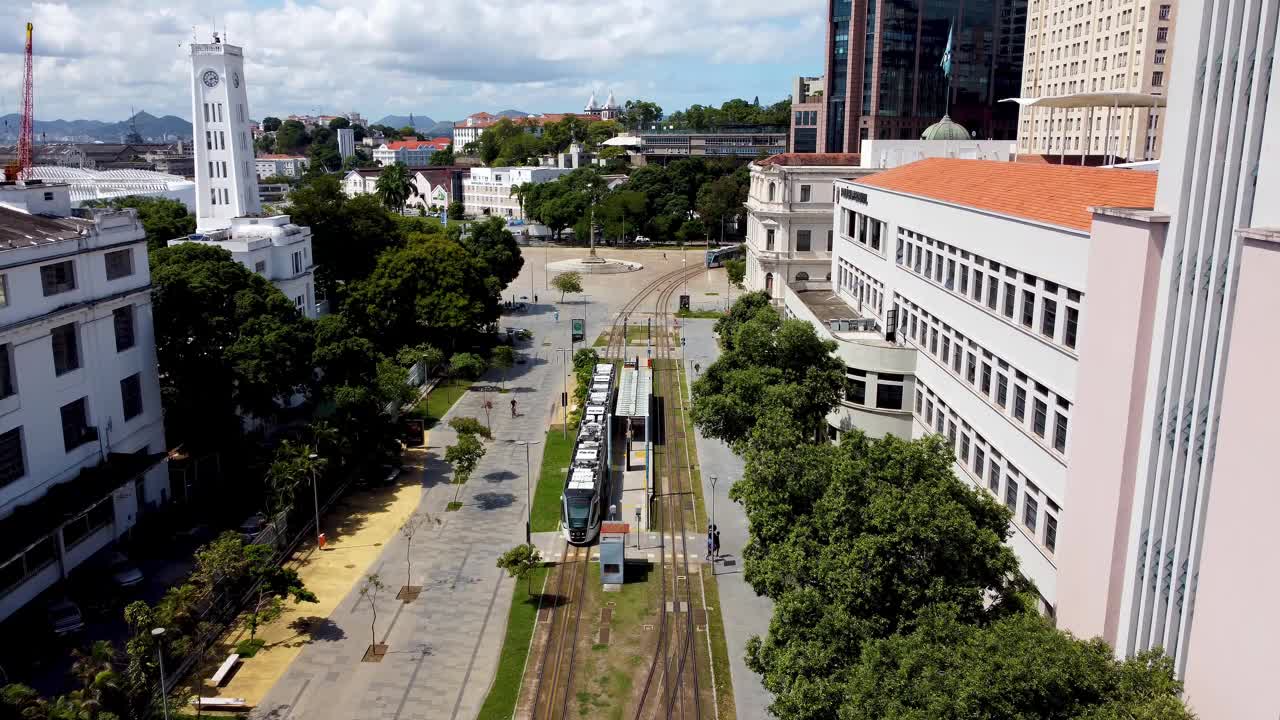 里约热内卢市中心。市中心地标的空中景观。里约热内卢星级景点旅游点。背景是著名的硝基桥里约热内卢。巴西的里约热内卢。神奇的城市。视频素材