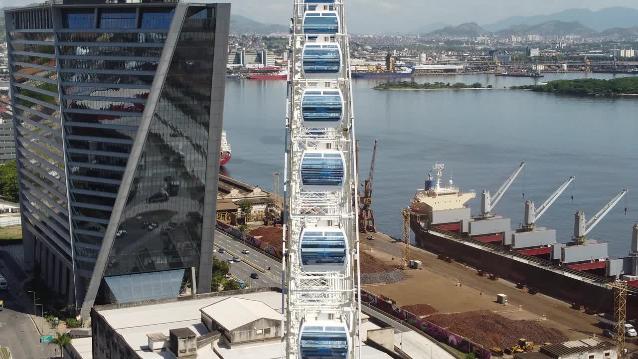 里约热内卢市中心。市中心地标的空中景观。里约热内卢星级景点旅游点。背景是著名的硝基桥里约热内卢。巴西的里约热内卢。神奇的城市。视频素材