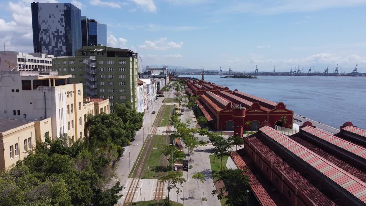 里约热内卢市中心。市中心地标的空中景观。里约热内卢星级景点旅游点。背景是著名的硝基桥里约热内卢。巴西的里约热内卢。神奇的城市。视频素材