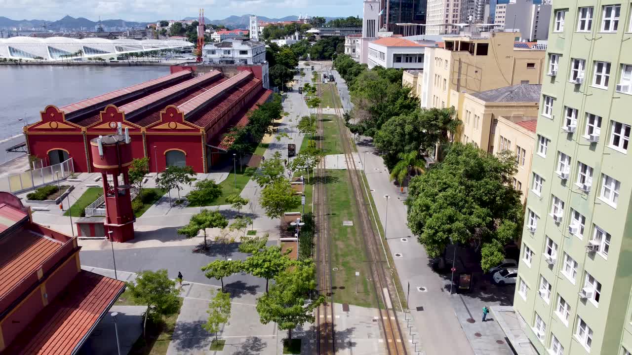 里约热内卢市中心。市中心地标的空中景观。里约热内卢星级景点旅游点。背景是著名的硝基桥里约热内卢。巴西的里约热内卢。神奇的城市。视频素材