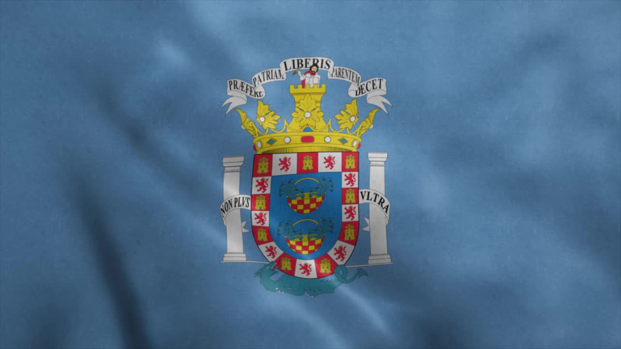 Melilla Flag，逼真的动画背景，4K视频素材