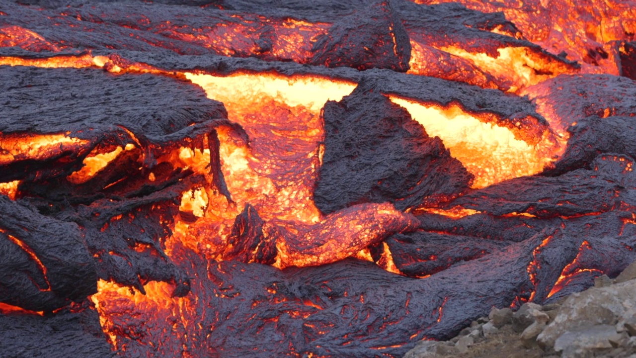 Fagradalsfjall火山喷发熔岩4k Dlog视频素材