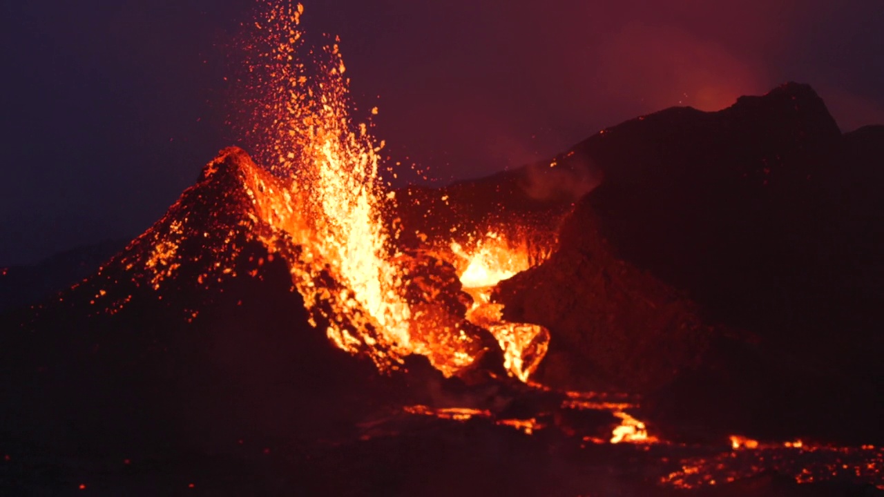 Fagradalsfjall火山喷发熔岩4k Dlog视频素材