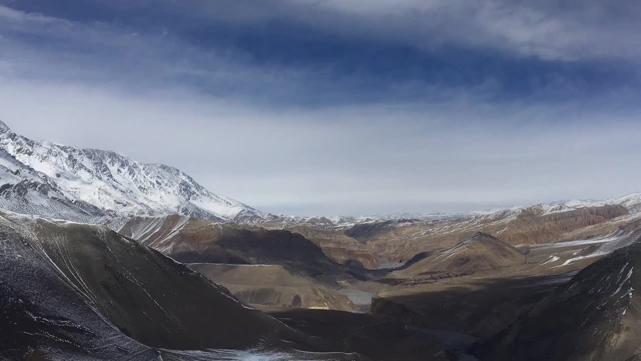 Kagbeni, Mustang, Nepal, Golden Hill view point的时间流逝视频下载