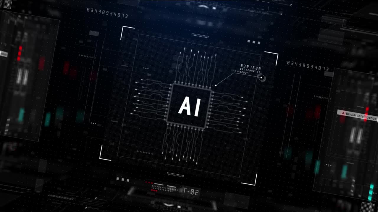 人工智能AI。未来技术概念可视化。大数据传输连接。技术数字数据网络摘要背景。视频下载