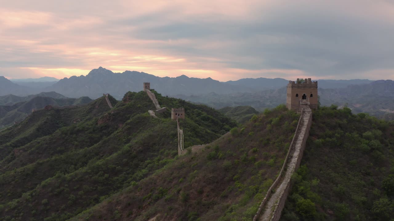 中国长城鸟瞰图视频素材