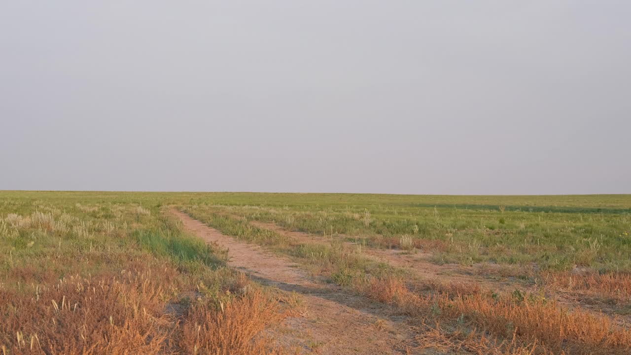 年长的男性正在慢慢地骑着一个单轮电动滑板视频素材