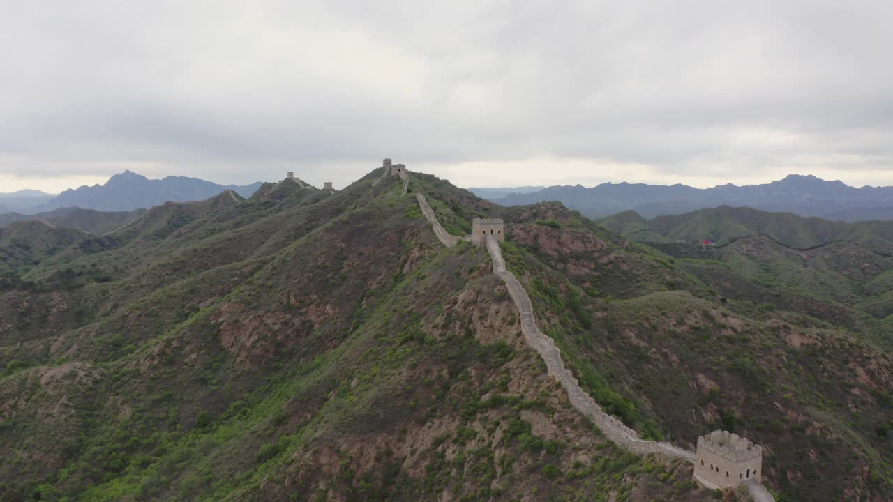 中国长城鸟瞰图视频素材