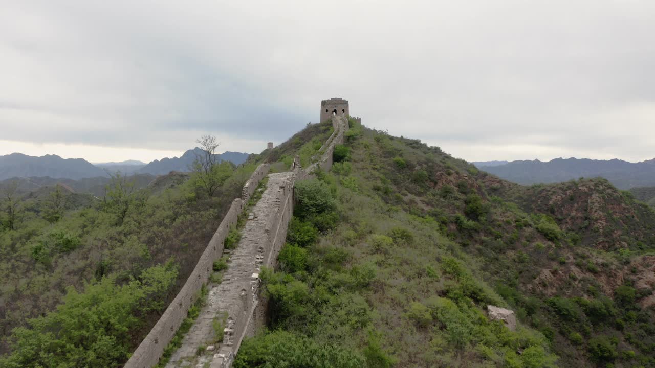 中国长城鸟瞰图视频素材