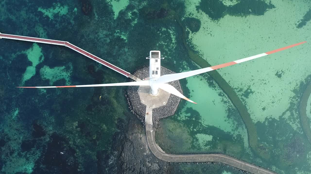 风力涡轮机/韩国济州岛视频素材