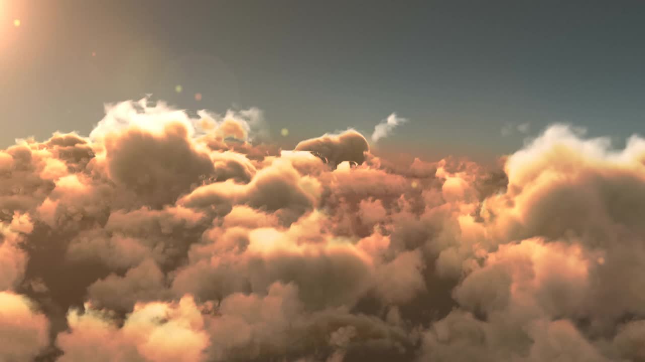数字和百分比在云上变化的动画视频素材