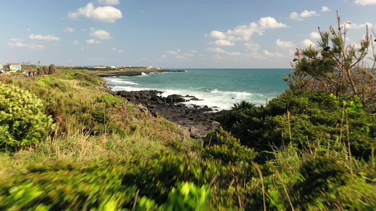 海景/韩国济州岛西归浦市视频素材