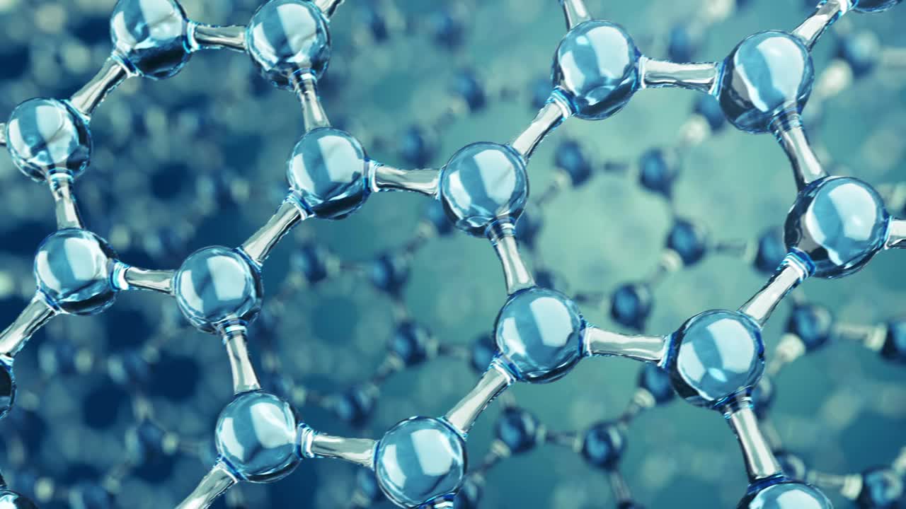 具有科学或医学背景的无缝环状分子或原子视频素材