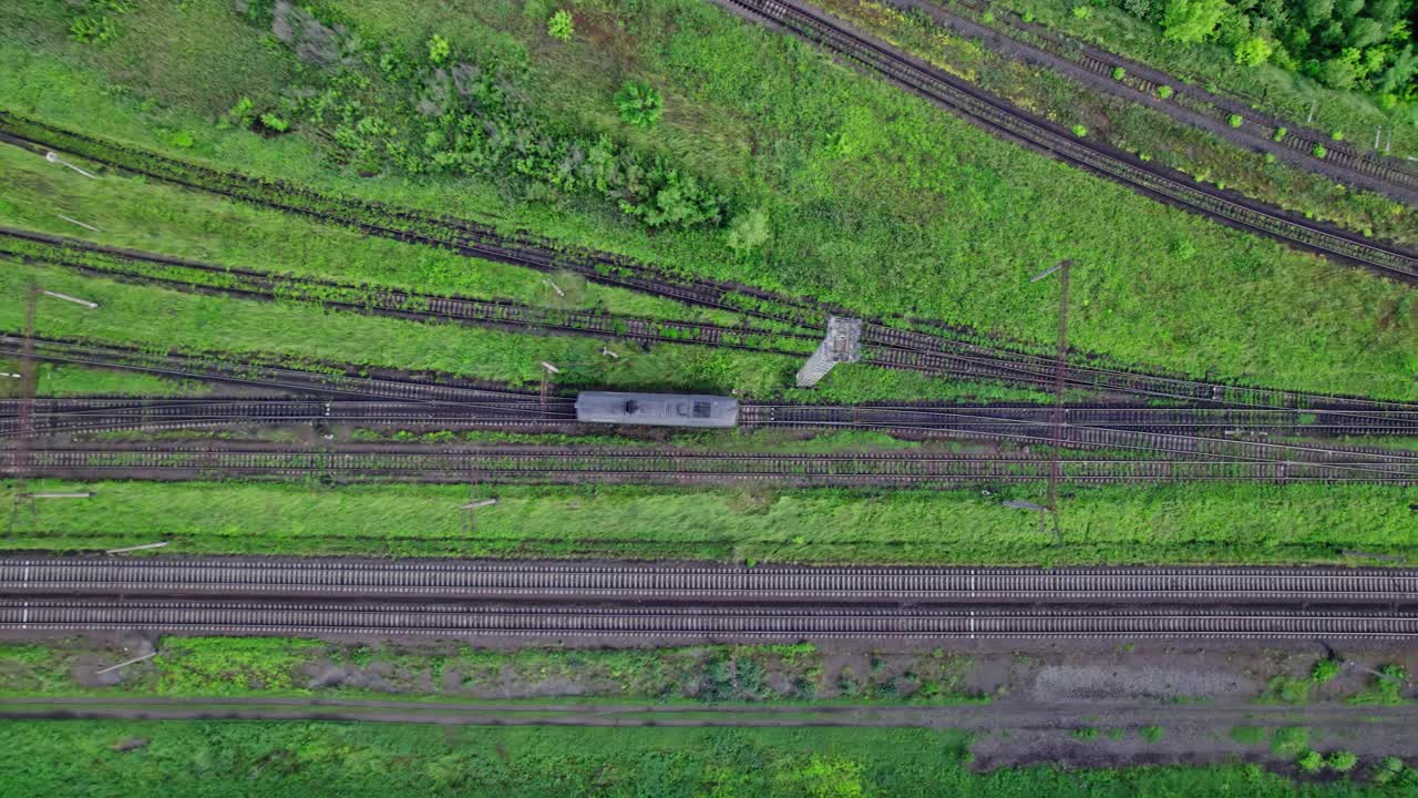 大型铁路枢纽鸟瞰图视频素材