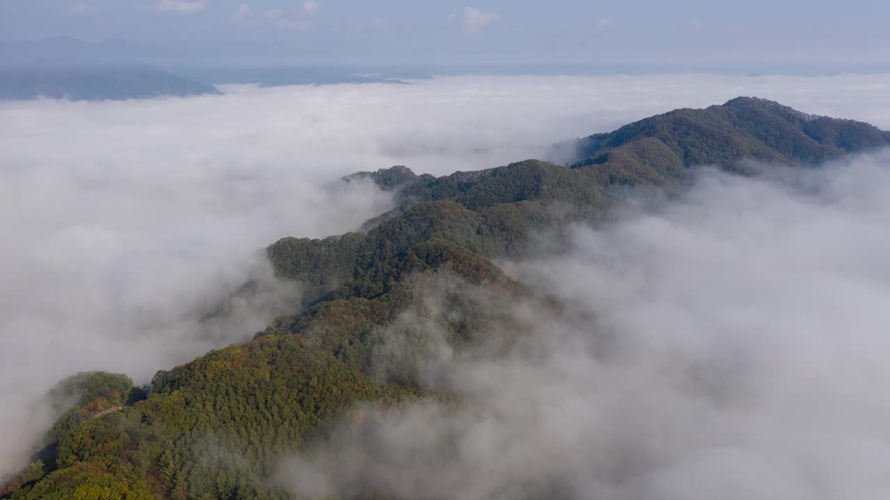 韩国京畿道加平郡胡灵山云海视频素材