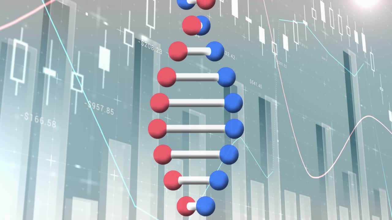 统计学上的dna链动画视频素材