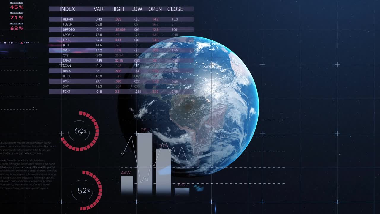 全球数据处理和统计的动画视频素材