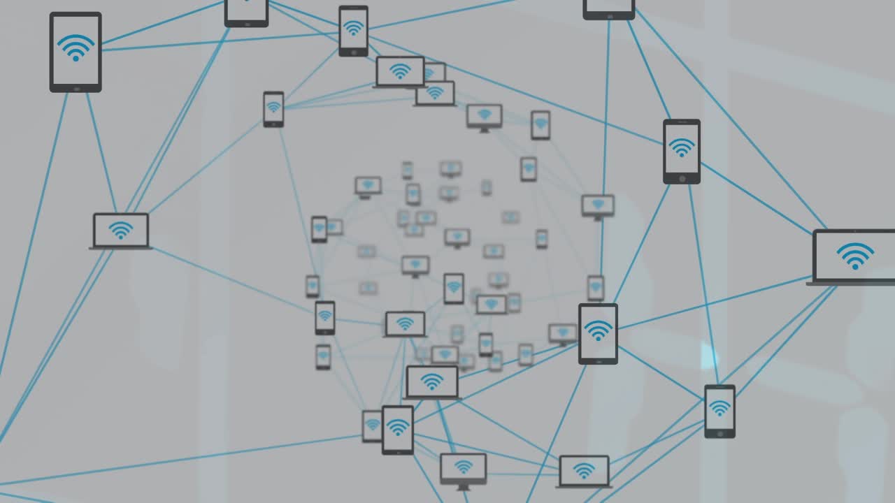 动画网络的连接与图标视频素材