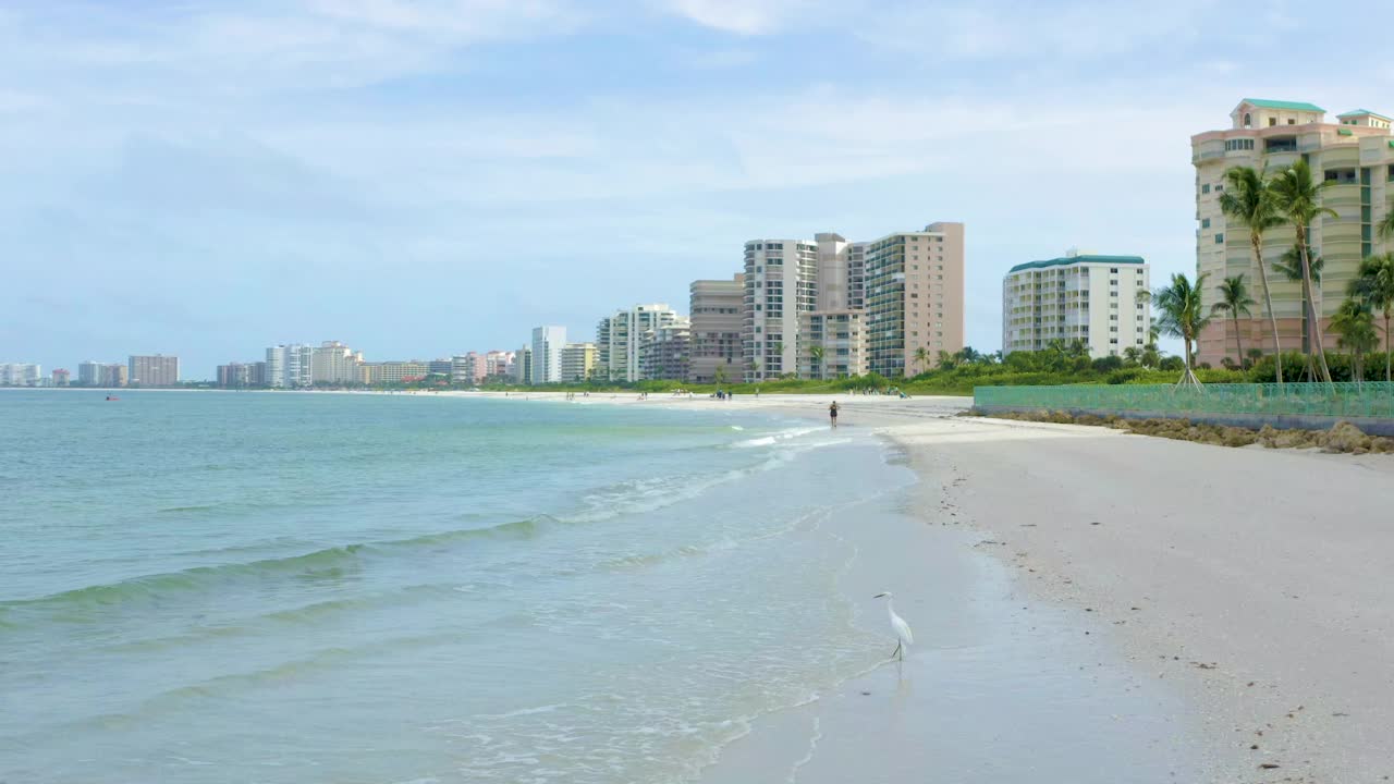 墨西哥湾海及旅游胜地。佛罗里达的马可岛海滩视频素材