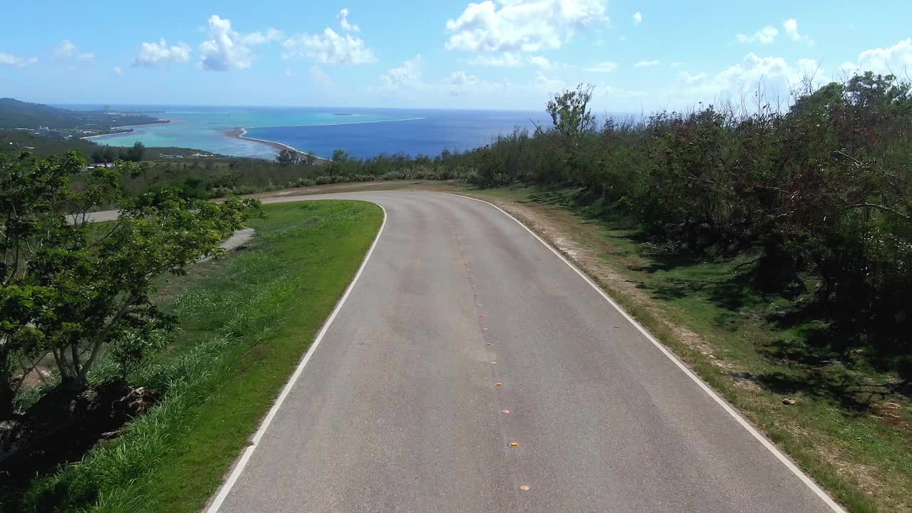 带有村庄的海景/塞班岛，北马里亚纳群岛视频素材