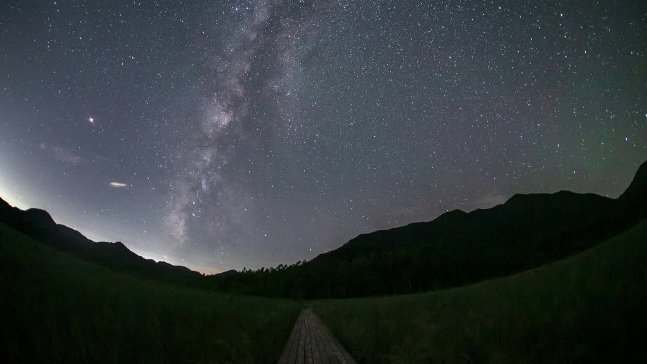 日光群岛的星空延时摄影视频素材