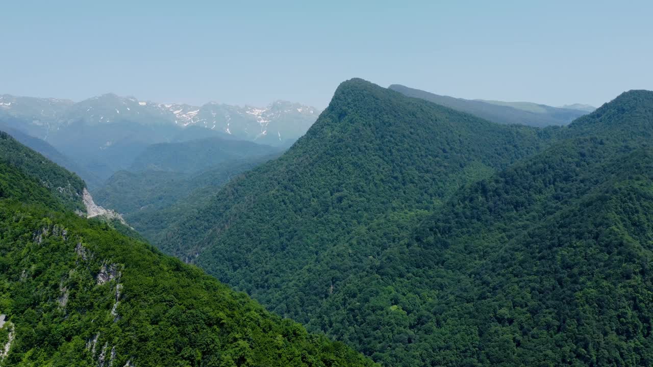 山和森林鸟瞰图视频素材