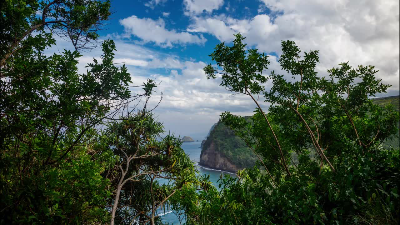 时间流逝的夏威夷海岸线视频素材