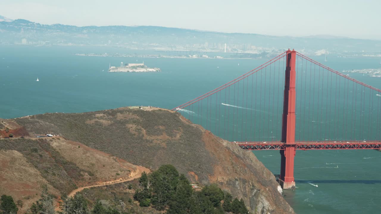 旧金山金门大桥和旧金山市视频素材