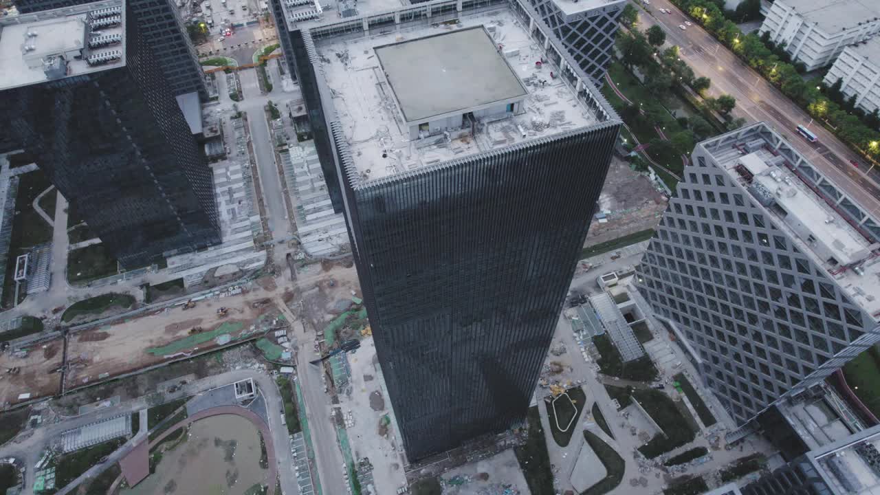 现代建筑工地鸟瞰图视频素材