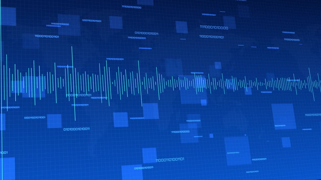 4K抽象数字音频波从音乐声波循环动画。视频素材