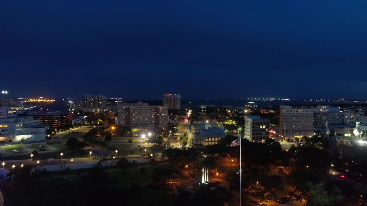 坦帕大学夜间鸟瞰图。视频素材