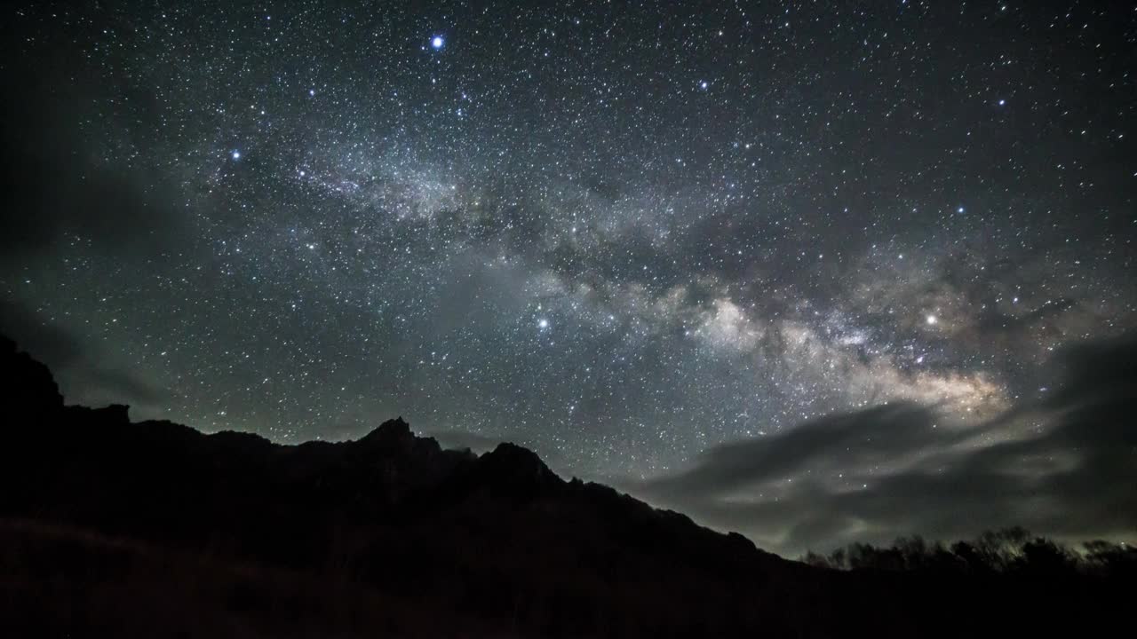 从水垣自然公园拍摄的水垣山星空的延时视频视频素材