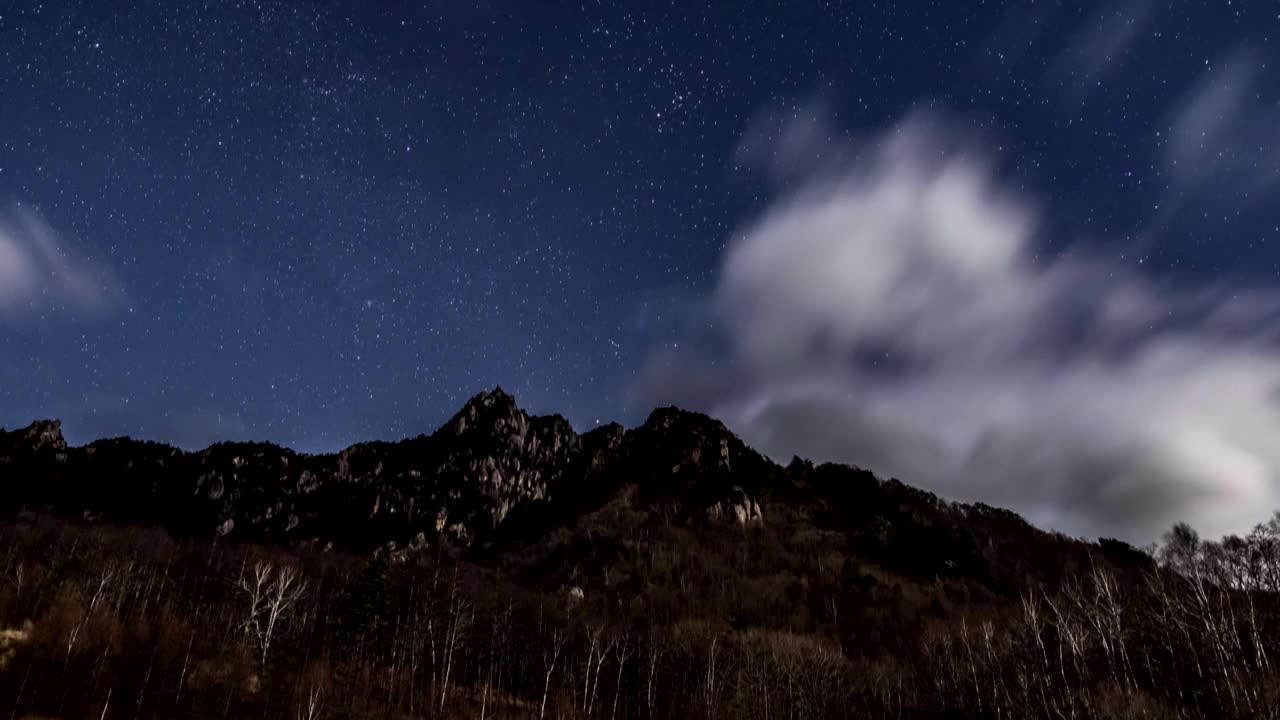 从水垣自然公园拍摄的水垣山星空的延时视频视频素材