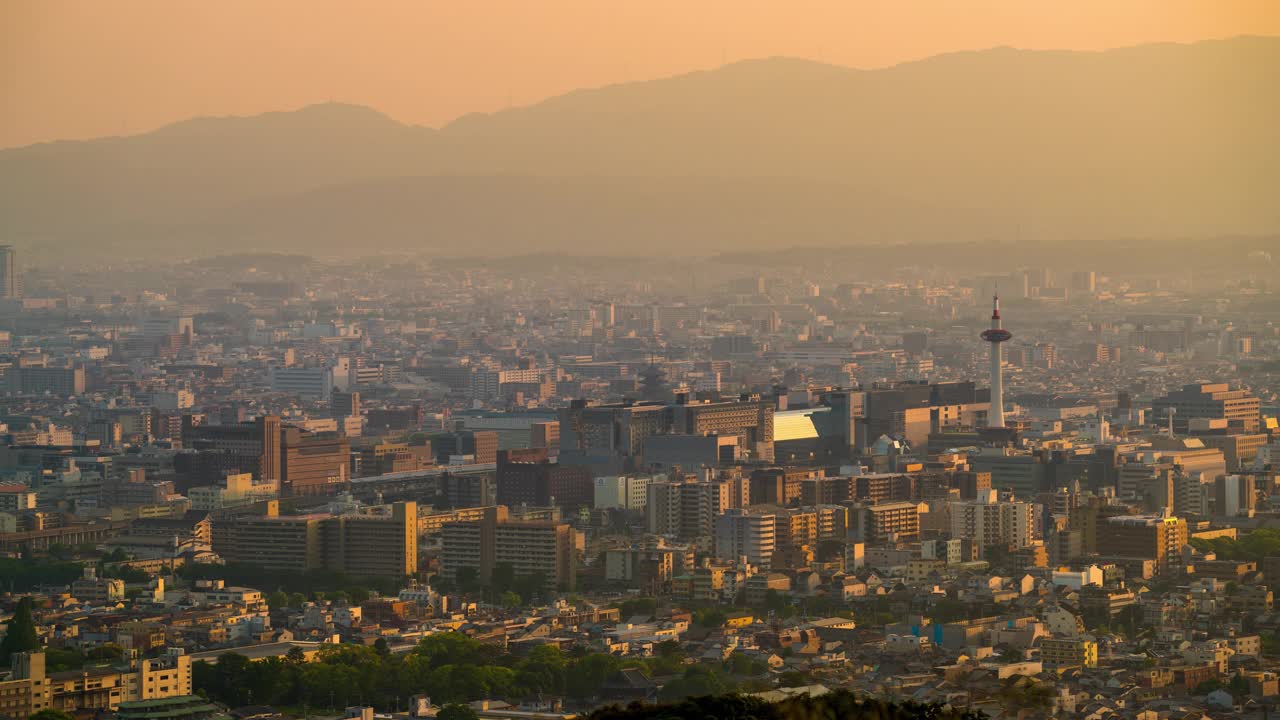 城市天际线京都，日本视频素材