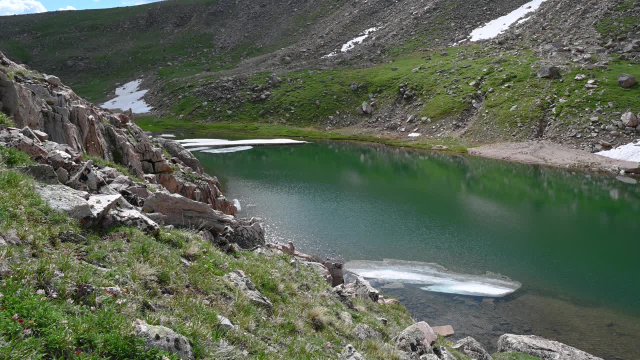 绿松石科罗拉多高山湖视频素材