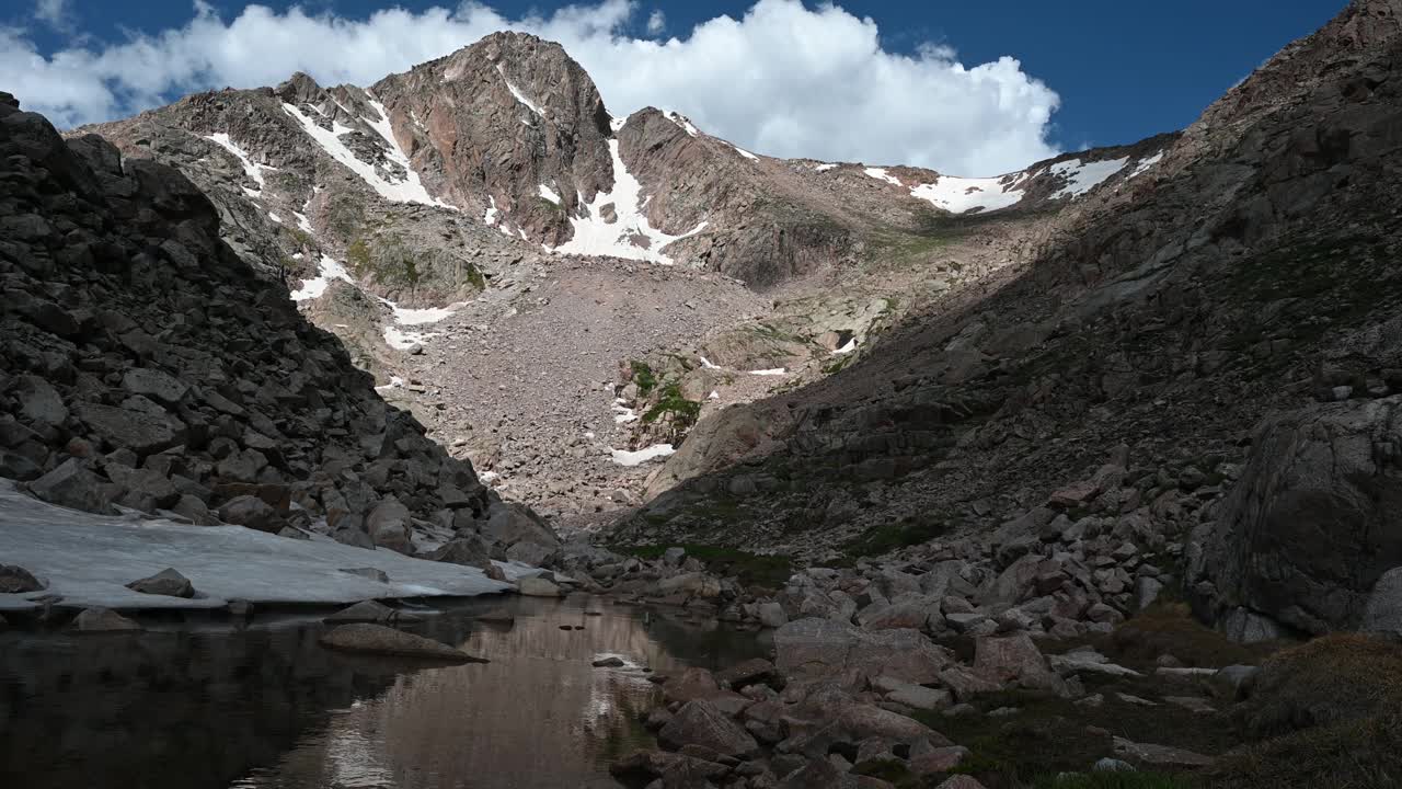 高山湖通往巨峰的出口视频素材