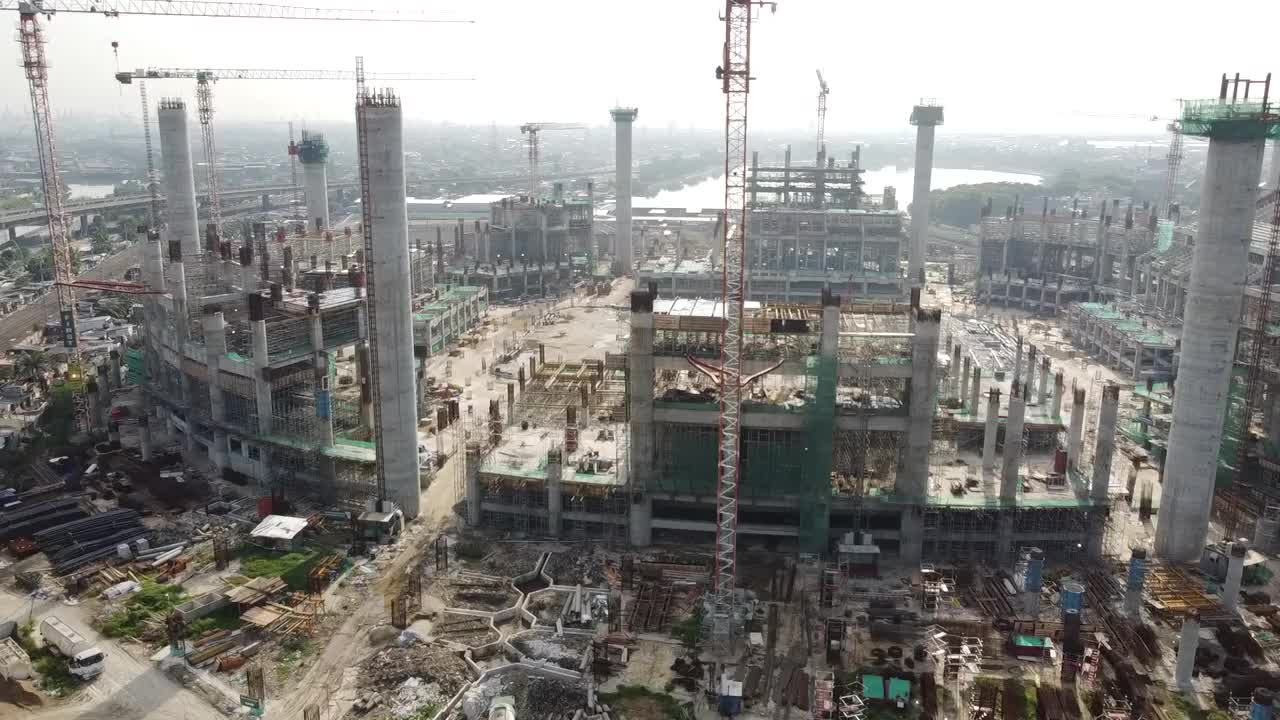 建筑足球场鸟瞰图视频下载