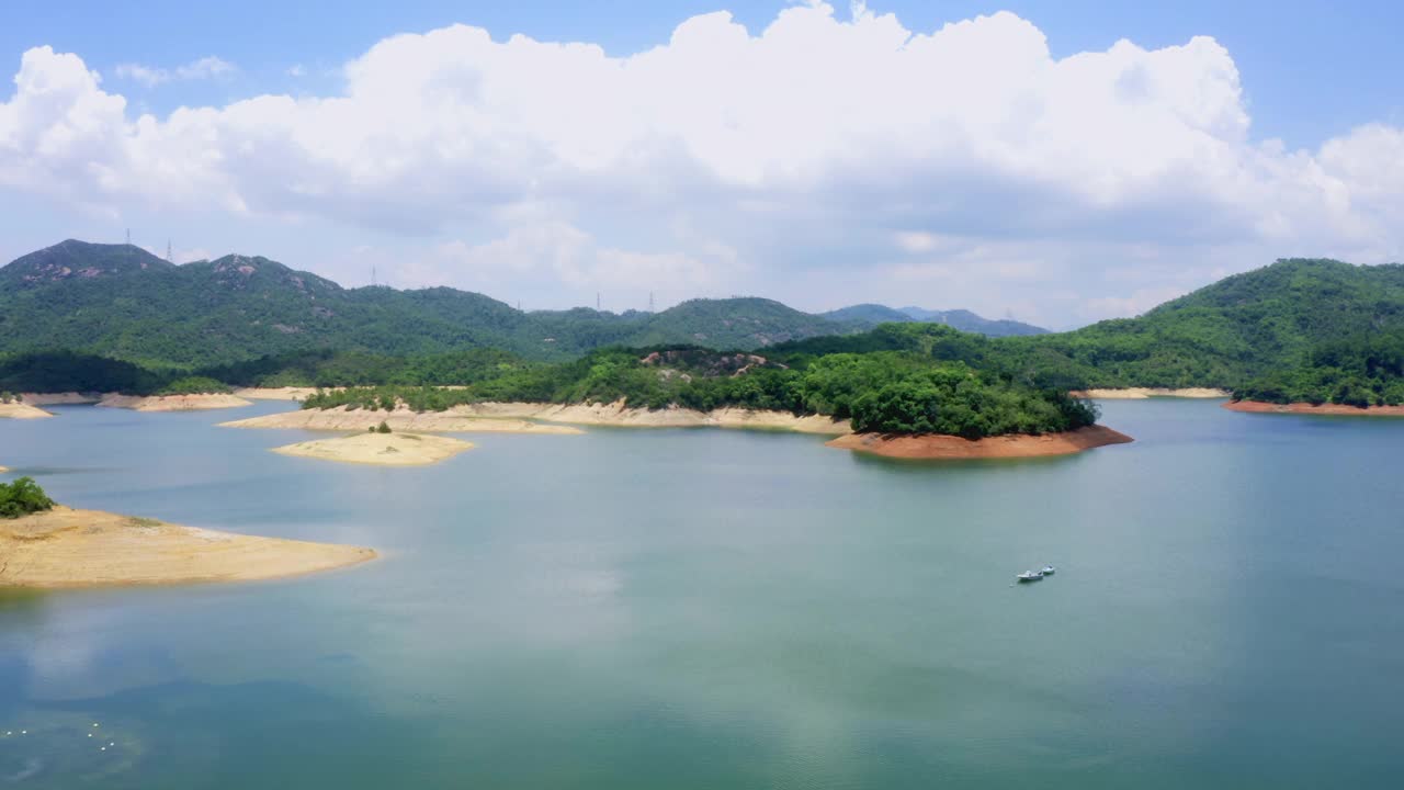 鸟瞰香港大榄涌水塘视频素材