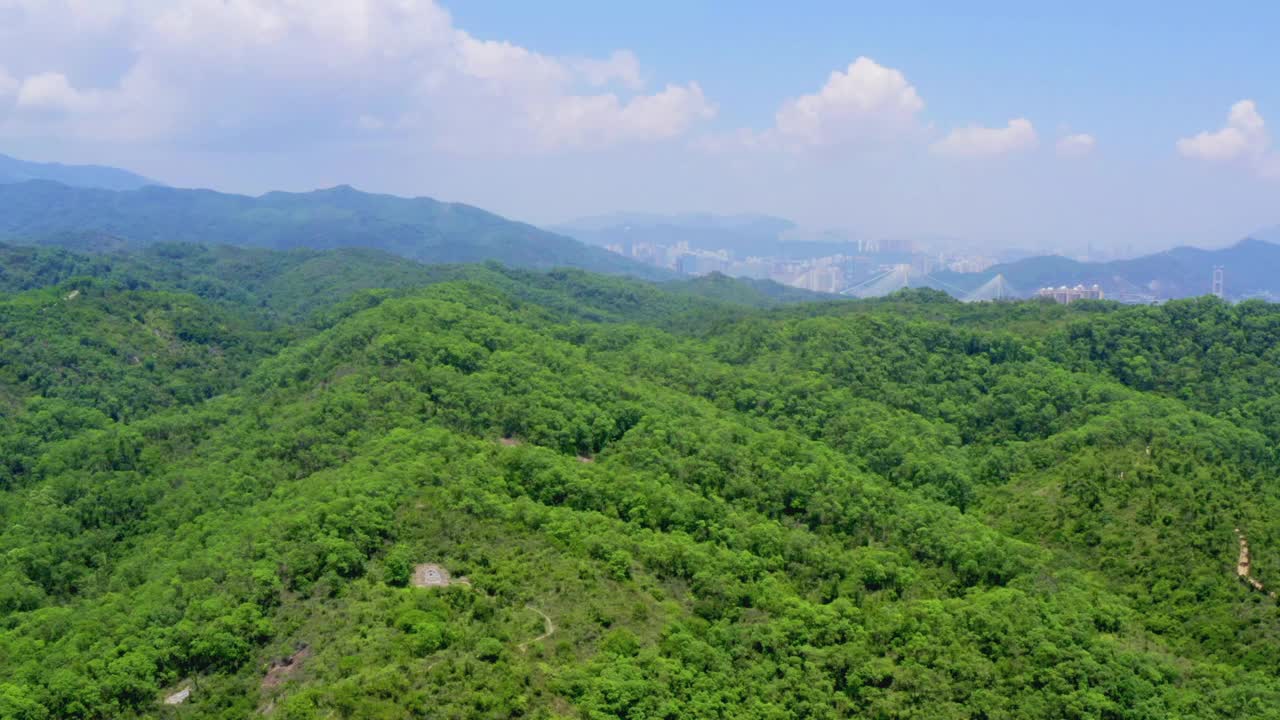 鸟瞰香港大榄涌水塘视频素材