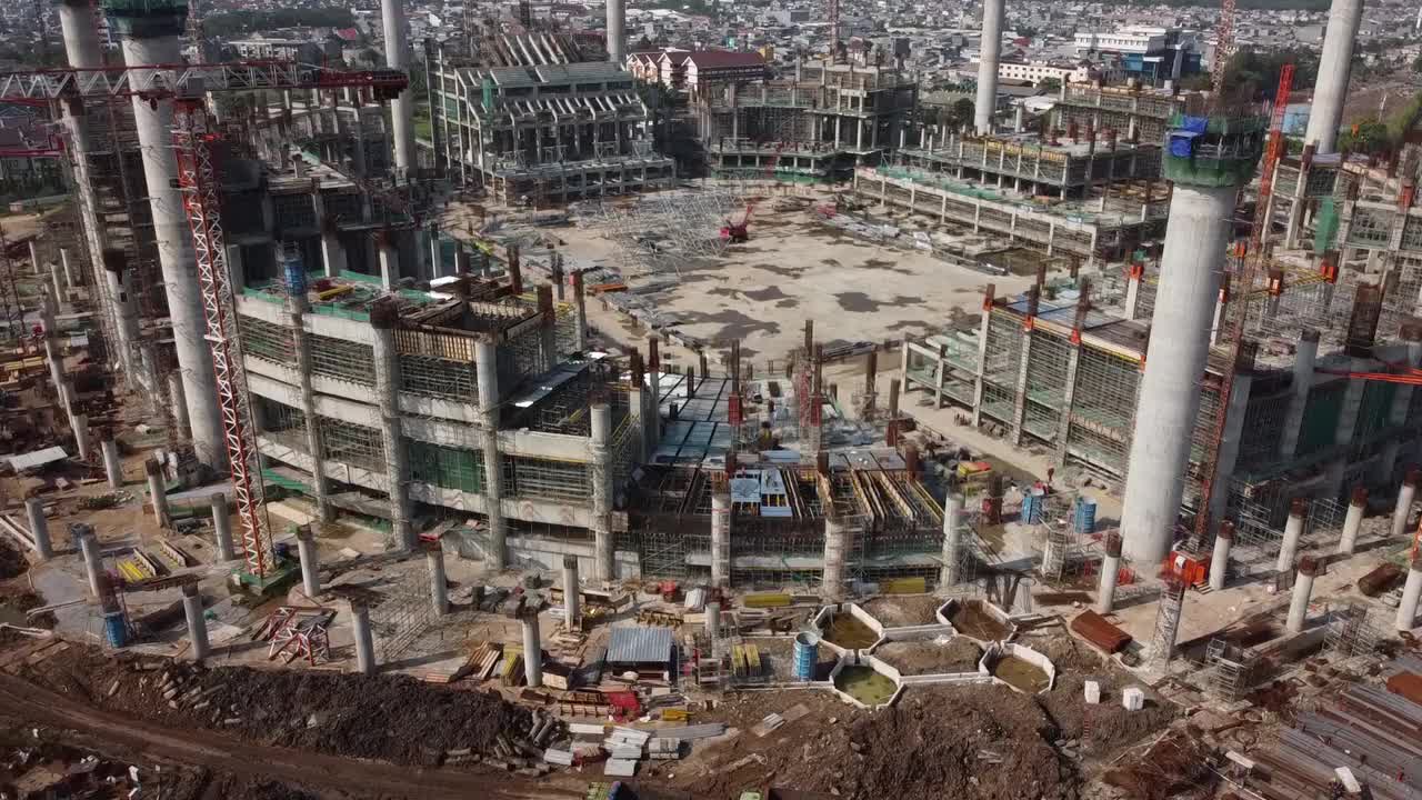 建筑足球场鸟瞰图视频素材