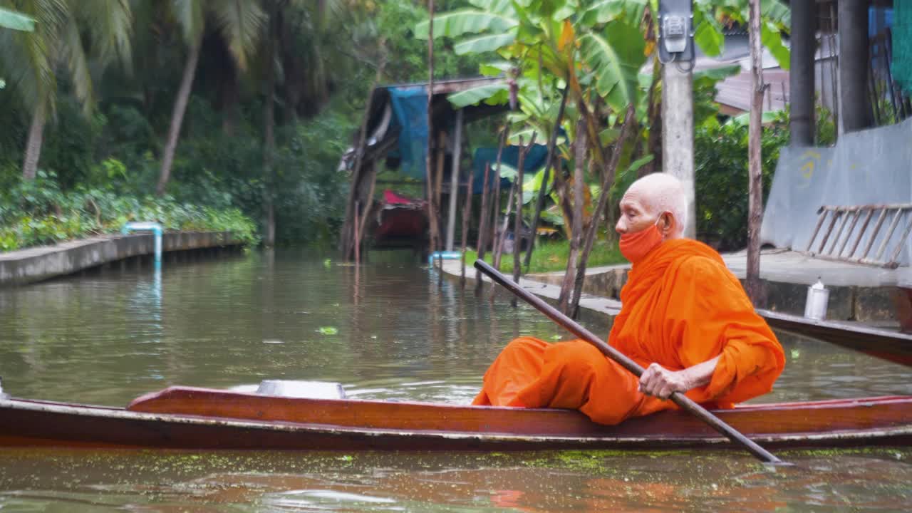 水上市场，旅游景点和购物中心的地方产品，泰国的传统文化视频素材