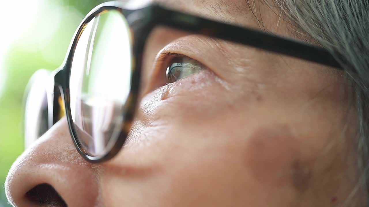 亚洲高级女性的自然肖像。可持续的生活方式视频素材