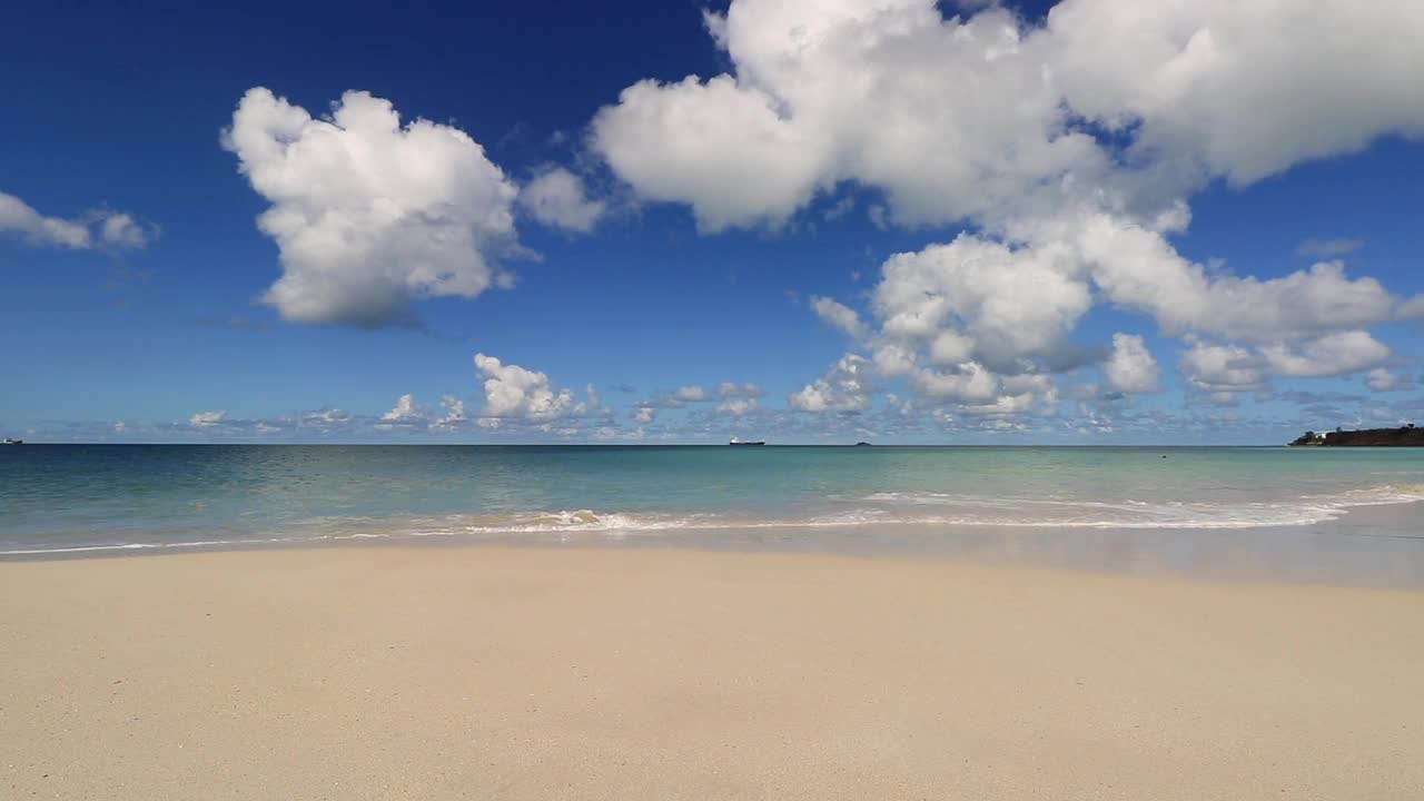 安提瓜和巴布达岛的海滩，西印度群岛在加勒比海视频素材