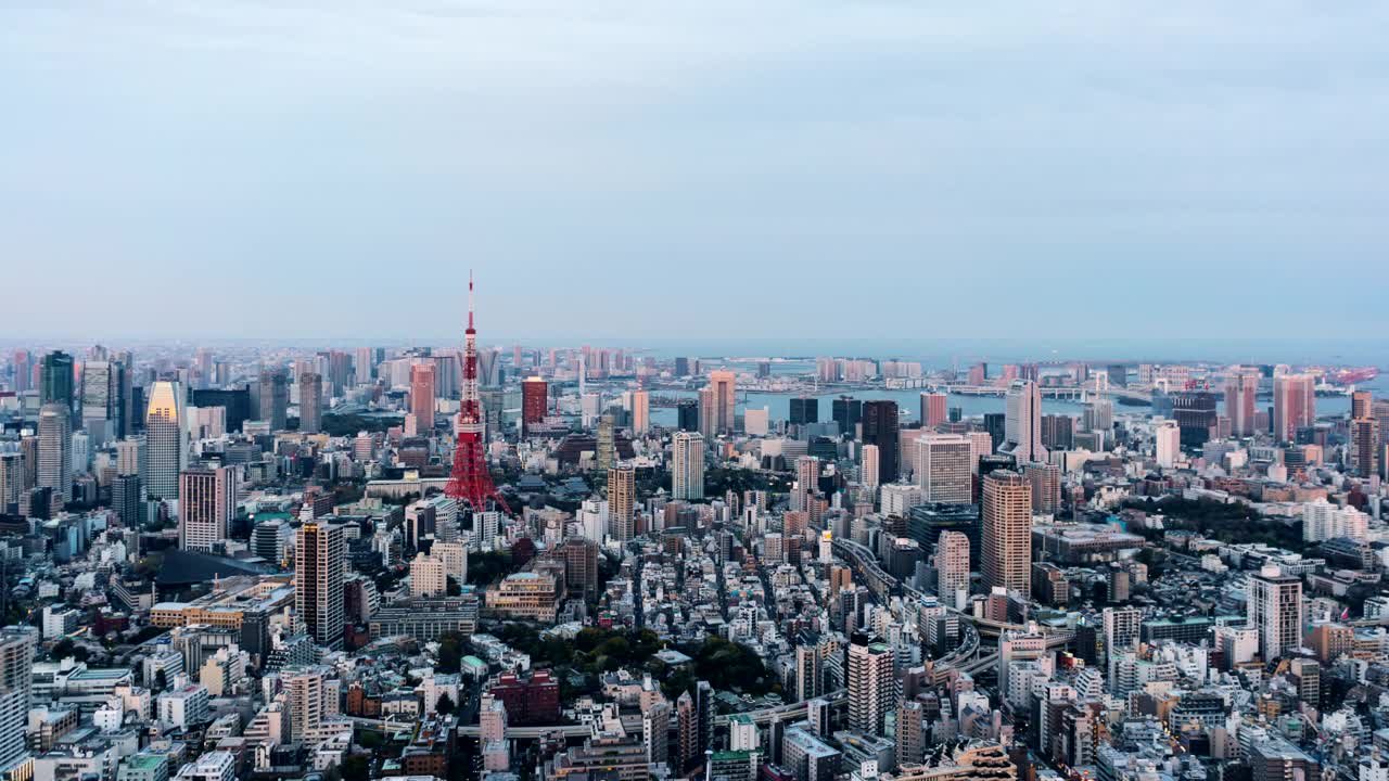 日本东京塔的夜晚视频素材