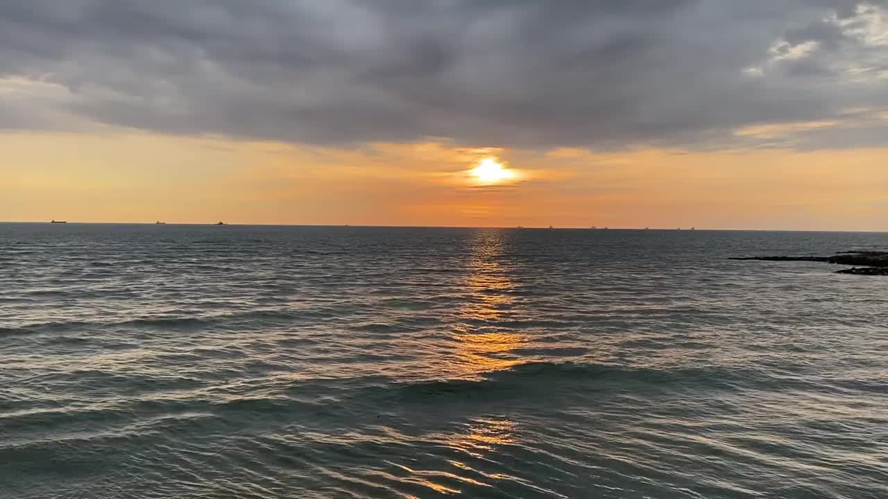 台南海滩日落视频素材